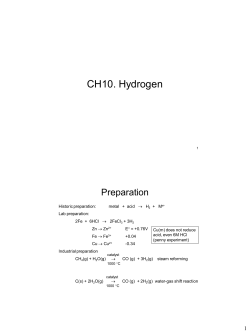 CH10. Hydrogen - Oregon State chemistry