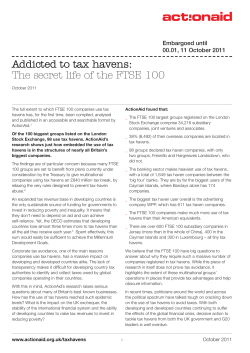 Addicted to tax havens: The secret life of the FTSE 100
