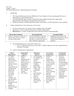 AP Civics Chapter 13 Notes The Federal Bureaucracy