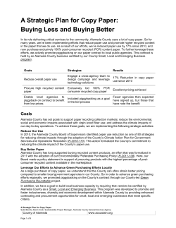 A Strategic Plan for Copy Paper: Buying Less and Buying Better