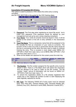 Air Freight Imports Menu VOCMNA Option 3 - Compu