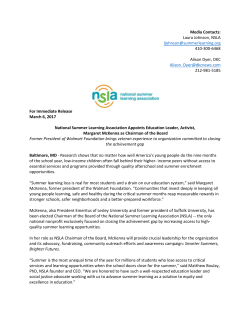 NSLA Appoints Education Leader, Activist, Margaret McKenna as