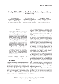 Dealing with Out-Of-Vocabulary Problem in Sentence Alignment