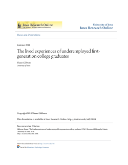The lived experiences of underemployed first