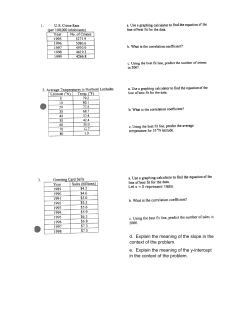 d. Explain the meaning of the slope in the context of the problem. e