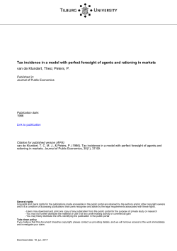 Tilburg University Tax incidence in a model with
