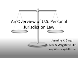 An Overview of US Personal Jurisdiction Law