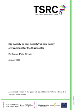 Big society or civil society? A new policy
