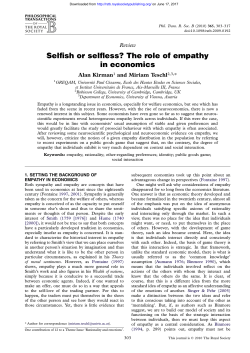 Selfish or selfless? The role of empathy in economics