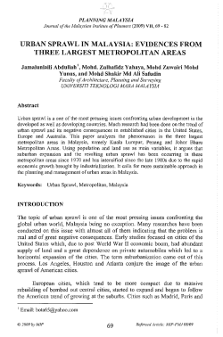 URBAN SPRAWL IN MALAYSIA: EVIDENCES FROM THREE