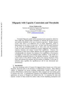 Oligopoly with Capacity Constraints and Thresholds