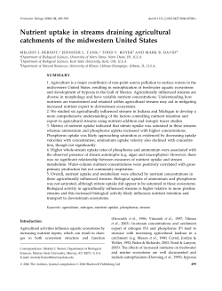 Nutrient uptake in streams draining agricultural catchments of the