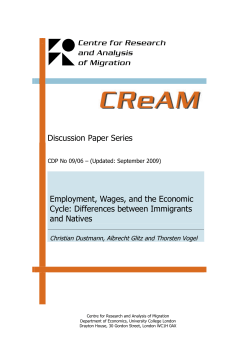 Differences between Immigrants and Natives - CReAM