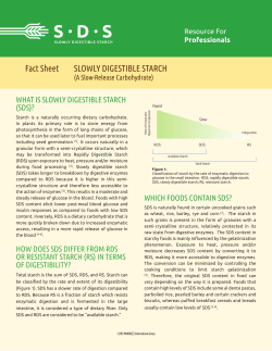 SLOWLY DIGESTIBLE STARCH Fact Sheet