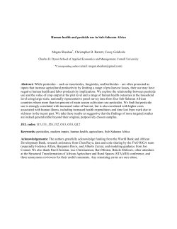 Human health and pesticide use in Sub