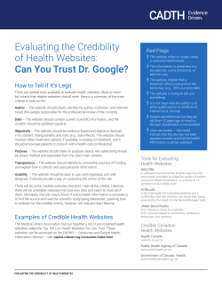 Evaluating the Credibility of Health Websites