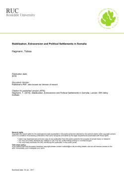 Stabilization, Extraversion and Political Settlements in