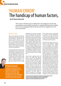 `HUMAN ERROR` The handicap of human factors, safety