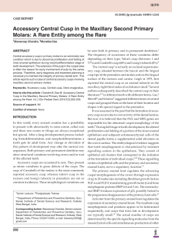 Accessory Central Cusp in the Maxillary Second Primary Molars: A