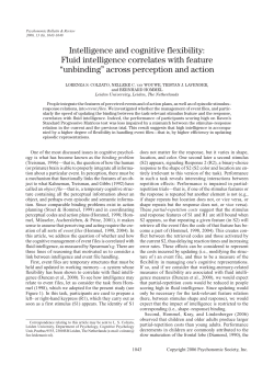 Intelligence and cognitive flexibility
