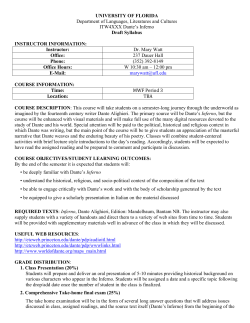 UNIVERSITY OF FLORIDA Department of Languages, Literatures