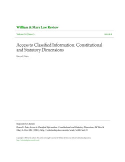Access to Classified Information: Constitutional and Statutory
