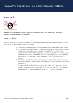 How to Solve Genetics Problems