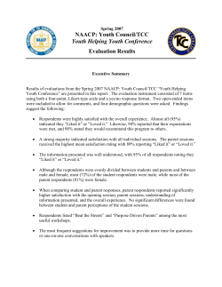 Results of 2006-2007 NAACP: Youth Council/TCC Evaluation