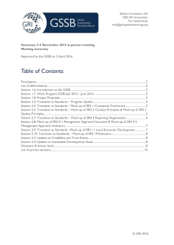 3-5 November - Global Reporting Initiative