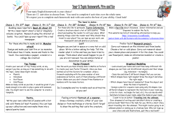 Year 5 Topic Homework: Fire and Ice