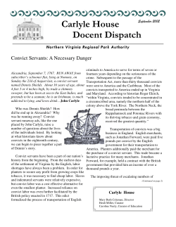 Convict Servants: A Necessary Danger