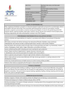 Instructor Voice, Diction And Dialect