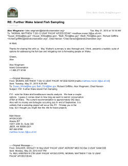 RE: Further Wake Island Fish Sampling