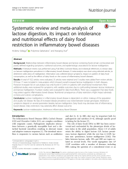 Systematic review and meta-analysis of lactose digestion, its impact
