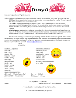 Adjetivos = Adjectives Emociones = Emotions Alto &ndash; tall contento