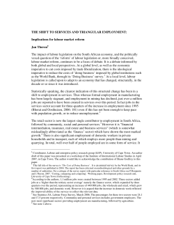 THE SHIFT TO SERVICES AND TRIANGULAR EMPLOYMENT