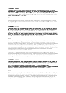 CHAPTER 30 summary The author meets Pi`s wife. He describes
