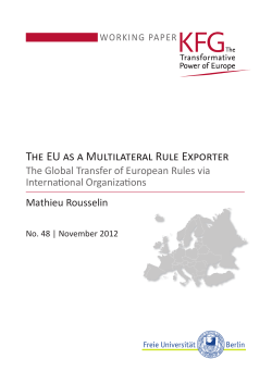 The EU as a Multilateral Rule Exporter