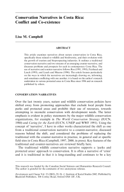 Conservation Narratives in Costa Rica: Conflict and