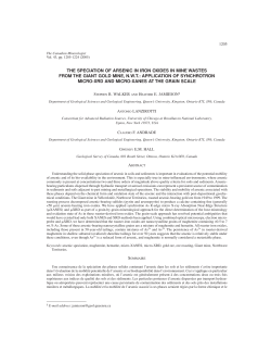 the speciation of arsenic in iron oxides in mine wastes from