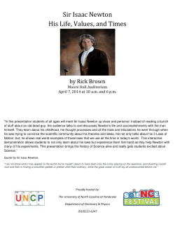 Sir Isaac Newton His Life, Values, and Times