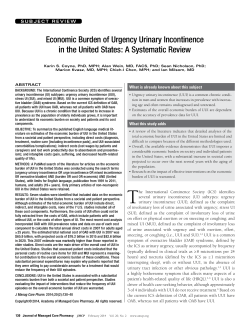 Economic Burden of Urgency Urinary Incontinence