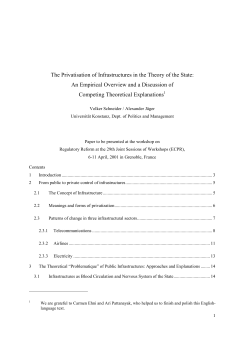 The Privatisation of Infrastructures in the Theory of the State: An