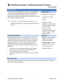 Creating Equivalent Fractions - TI Education