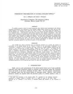 Canadian Acoustics / Acoustique canadienne, PERIODICITY