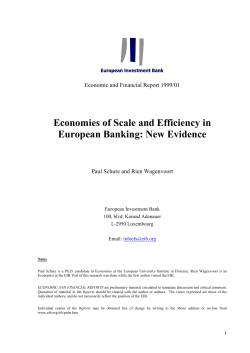 EFR 1999/01: Economies of Scale and Efficiency in European