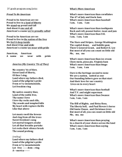 3rd grade program song lyrics What`s More American What`s more