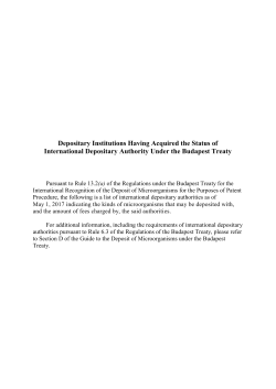 Information on Kinds of Microorganisms Accepted and