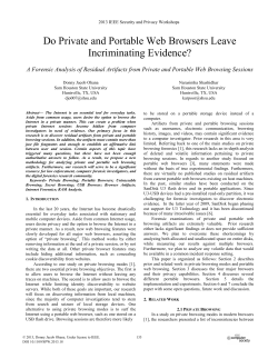 Do Private and Portable Web Browsers Leave Incriminating Evidence?