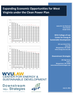 Expanding Economic Opportunities for West Virginia under the